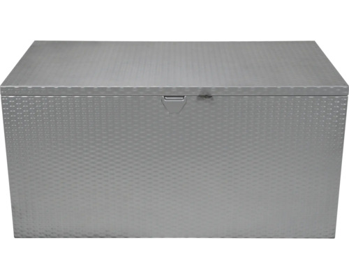 Spacemaker Kissenbox Metall Silber 133 cm x 70 cm x 66 cm 509 l Graue Aufbewahrungsbox mit Deckel