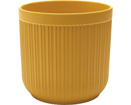 Blumentopf Alma Keramik Ø 7 cm H 6,5 cm gold Gelber Pflanztopf mit gerippter Oberfläche