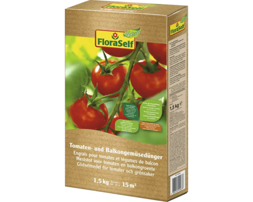 FloraSelf Tomaten- und Balkongemüsedünger, 1,5 Kilogramm Packung