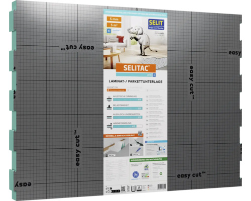 Sous-couche pour parquet et stratifié SELITAC pro+ 5 mm 5 m² Sous-couche pour stratifié et parquet SELITAC pro avec technologie de coupe facile