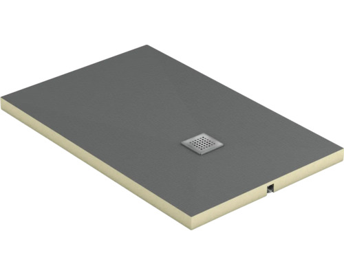 Receveur de douche carrelable Swisspor Doccia Integrato excentré 10.5 x 90 x 140 cm city-anthracite 303951 Receveur de douche avec écoulement