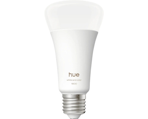 Hue LED Lampe mit E27 Fassung, Farbwechsel und 1600 Lumen