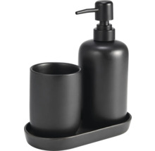 Distributeur de savon avec gobelet et plateau pour la salle de bain