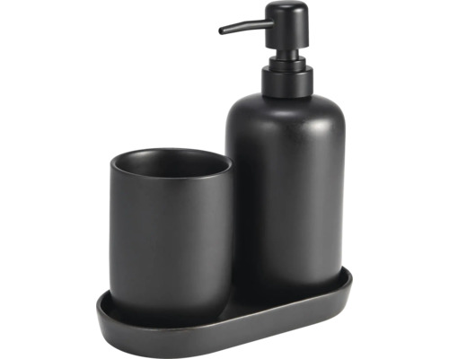 Distributeur de savon avec gobelet et plateau pour la salle de bain