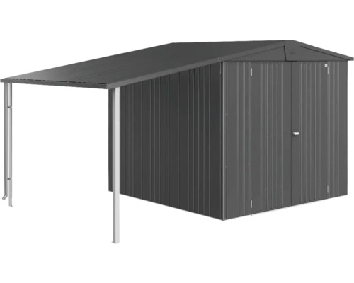Abri de jardin métallique avec auvent pour ranger outils de jardin et outils