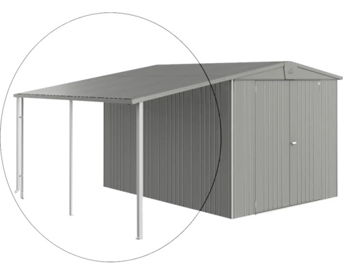 Abri de jardin métallique avec annexe
