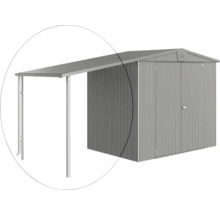 Abri de jardin métallique avec auvent pour outils de jardin