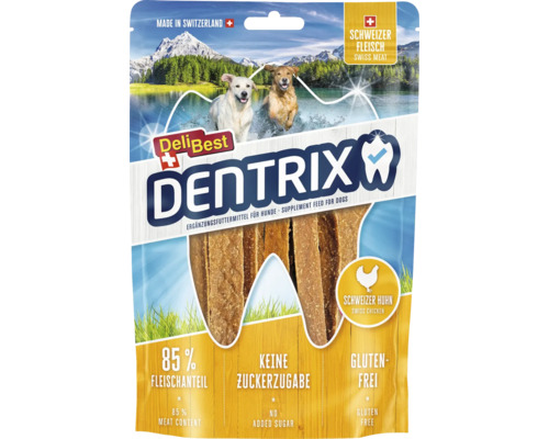 Friandises pour chiens DeliBest Dentrix Viande de bœuf 70 g DeliBest Dentrix snack pour chien au poulet et à la viande suisse, sans gluten et sans sucre ajouté