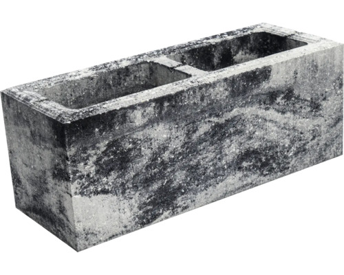Grauer Betonblock mit zwei Hohlräumen