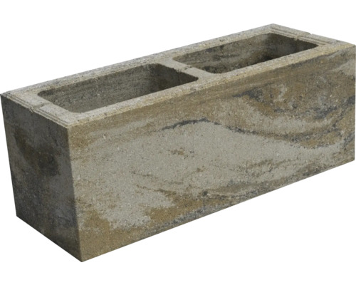 Grauer Betonblock mit zwei Hohlräumen