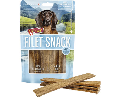 Friandises pour chiens DeliBest Filet Snack Viande de pintade 90 g DeliBest Filet Snack pour chiens à la pintade, sans gluten