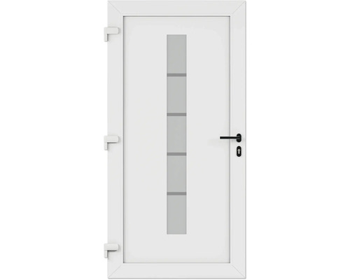 Porte intérieure blanche avec insert en verre rectangulaire