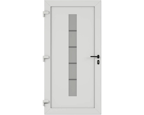 Porte blanche avec insert en verre