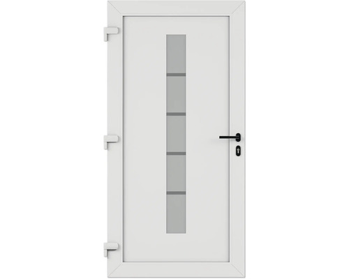 Porte blanche avec insert en verre