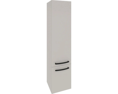 Hängehochschrank mit 1 Tür und Schublade Devo Vena 2.0 rechts BxHxT 35x150x33 cm classico stone grey - Griff schwarz Hochschrank mit zwei Schubladen und Griffen