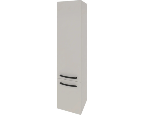 Hängehochschrank mit 1 Tür und Schublade Devo Vena 2.0 links BxHxT 35x150x33 cm classico stone grey - Griff schwarz Hochschrank mit zwei Türen und Griffen