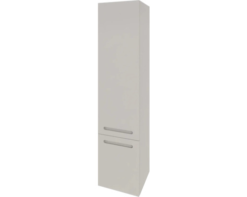 Hängehochschrank mit 2 Türen Devo Vena 2.0 links BxHxT 35x150x33 cm classico stone grey - Griff eingefräst Hochformatiger Badezimmerschrank mit zwei Schubladen und eingelassenen Griffen