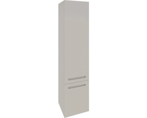Hängehochschrank mit 1 Tür und Schublade Devo Vena 2.0 rechts BxHxT 35x150x33 cm classico stone grey - Griff eingefräst Hochschrank mit zwei Schubladen für Badezimmer