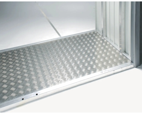 Bodenplatte aus Riffelblech für ein Gerätehaus