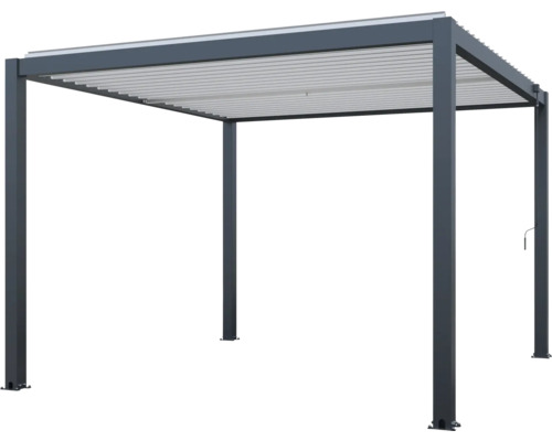 Pergola Konsta 8.2 m² pour maison système Premium 7.5 m² 300x274 cm noir Pergola de jardin autoportante avec toit à lamelles