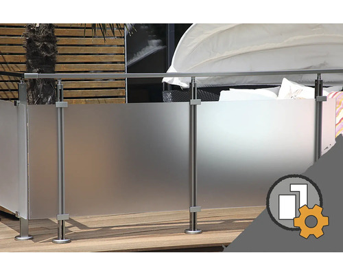 Acrylglasplatte 5x1520x2050 mm extrudiert (Zuschnitt online reservierbar) Terrasse mit Glasgeländer für Wind- und Sichtschutz