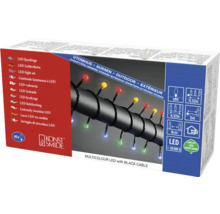 Guirlande lumineuse LED avec câble noir pour extérieur
