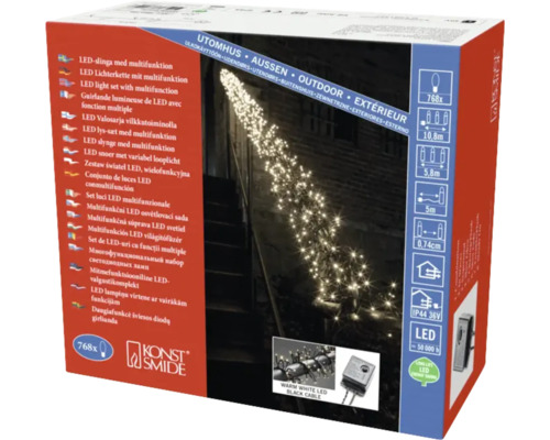 Guirlande lumineuse LED en touffe Konstsmide couleur d'éclairage blanc chaud Guirlande lumineuse LED multifonction pour extérieur