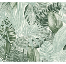 Papier peint avec motif de feuilles tropicales