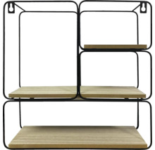 Wandregal mit drei Ebenen und Metallrahmen