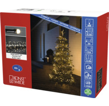 Emballage d''une guirlande lumineuse avec 600 LED blanc chaud pour l''extérieur, câble noir