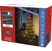 Emballage d''une guirlande lumineuse LED Konst Smide pour extérieur avec 600 LED ambrées et câble noir