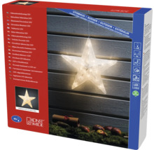 Verpackung einer LED-Dekoration in Sternform für den Aussenbereich