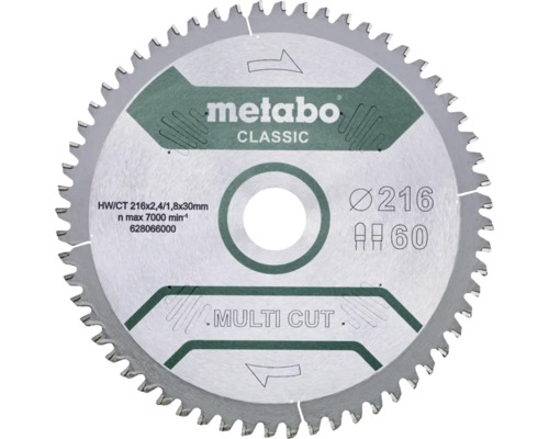 Metabo Kreissägeblatt, Durchmesser 216 Millimeter