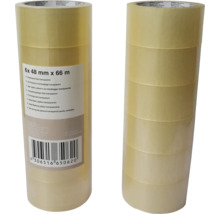 Lot de six rubans d''emballage transparents, chacun de 48 millimètres x 66 mètres