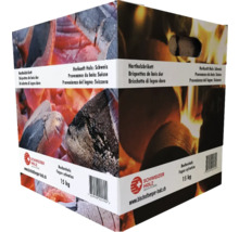 Briquettes de bois dur dans un emballage de 15 kilogrammes