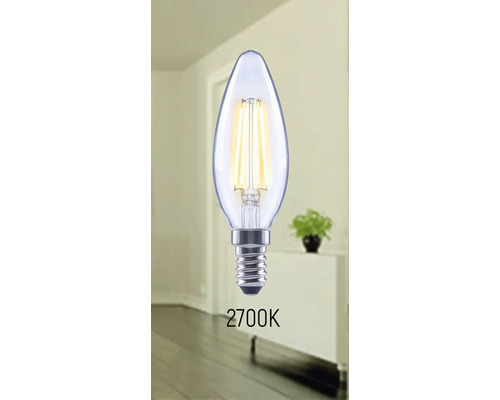 Lampe à bougie avec culot E14 et 2700 Kelvin