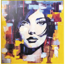 Gemaltes Bild einer Frau mit Rahmen