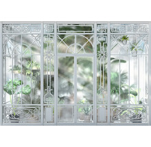 Cloison vitrée avec plantes
