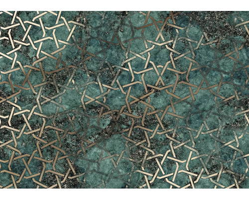 Papier peint avec motif géométrique sur fond marbré