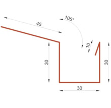 Dessin technique d''une fixation de gouttière avec dimensions