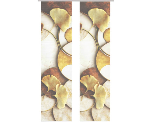Schiebegardine mit Ginkgo-Blatt-Motiv
