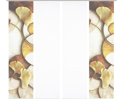 Schiebetür mit Blatt- und Kreismuster