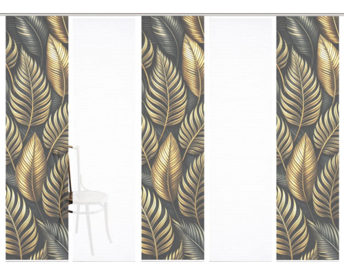 Schiebegardine mit Blättermotiv