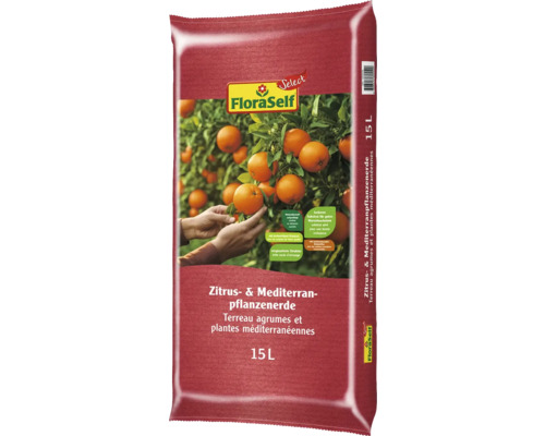 FloraSelf Terreau agrumes et plantes méditerranéennes, 15 litres