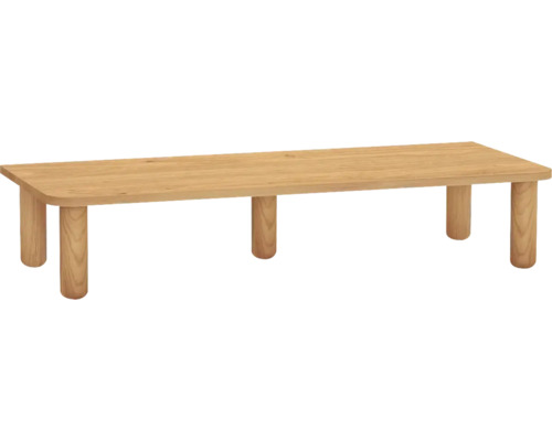 VitrA Sockelplatte mit Füssen Sento BxHxT 95 x 19 x 40 cm Frontfarbe eiche hell Holztisch mit abgerundeten Ecken und zylindrischen Beinen