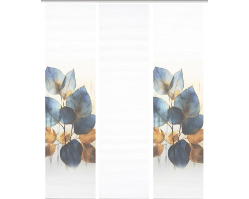 Rollos mit blauen und braunen Blättern