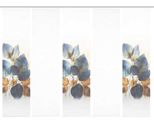 Schiebegardine mit Blattmotiv für Fensterdekoration