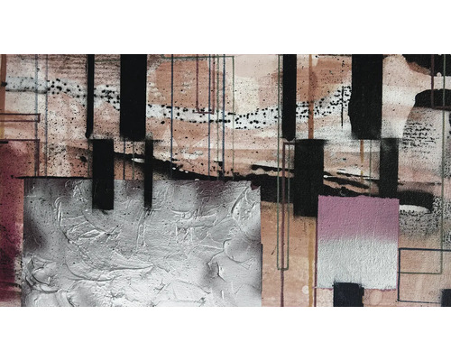 Peinture abstraite avec formes géométriques et textures