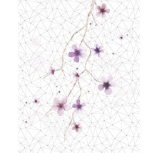Papier peint avec motif floral et formes géométriques