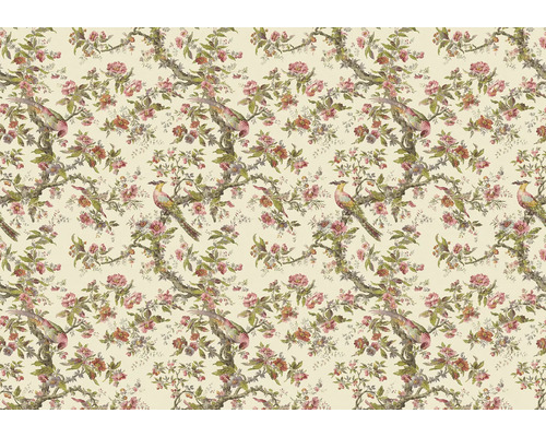Tapete mit Vogel- und Blumenmuster